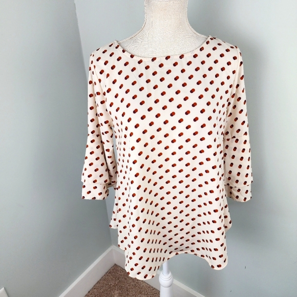 Signature Polka Dot Woven Top Bell Sleeves NWT Size Small - Picture 6 of 9